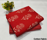 Premium Hand Block Printed Cotton Suit Top And Bottom Set(BFTB110)